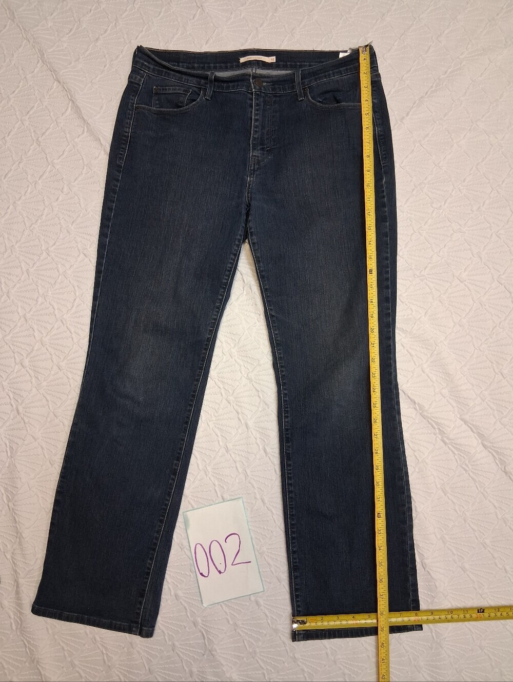 Levi 505 Strauss & Co. Jeans with Leather Patch - Dark Indigo Size 12 - Picture 11 of 17